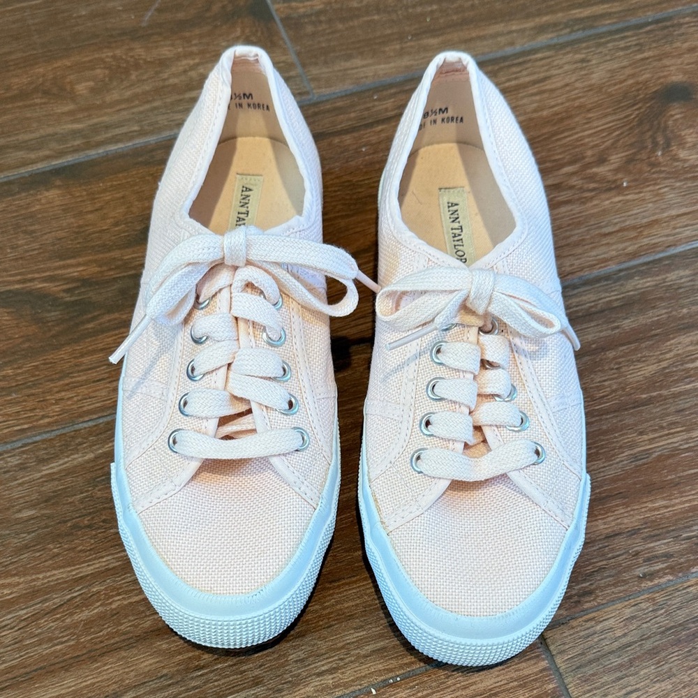 Ann Taylor Blush Canvas Sneakers